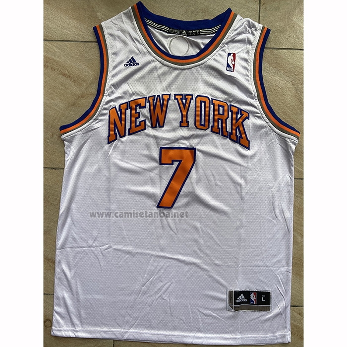Camiseta New York Knicks Carmelo Anthony #7 Blanco